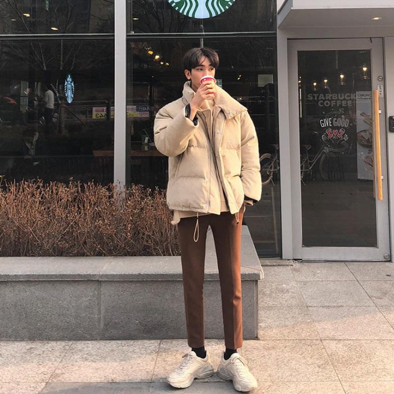 Winter Men's Cotton Coat Korean Style Trendy Corduroy Japanese Bread Coat Loose Jacket