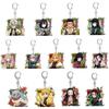 Keychain Pendant Anime Demon Slayer Kimetsu No Yaiba Kamado Tanjirou Double Sided HD Bag Pendant Gift For Fans Cosplay Props Jewelry Gift