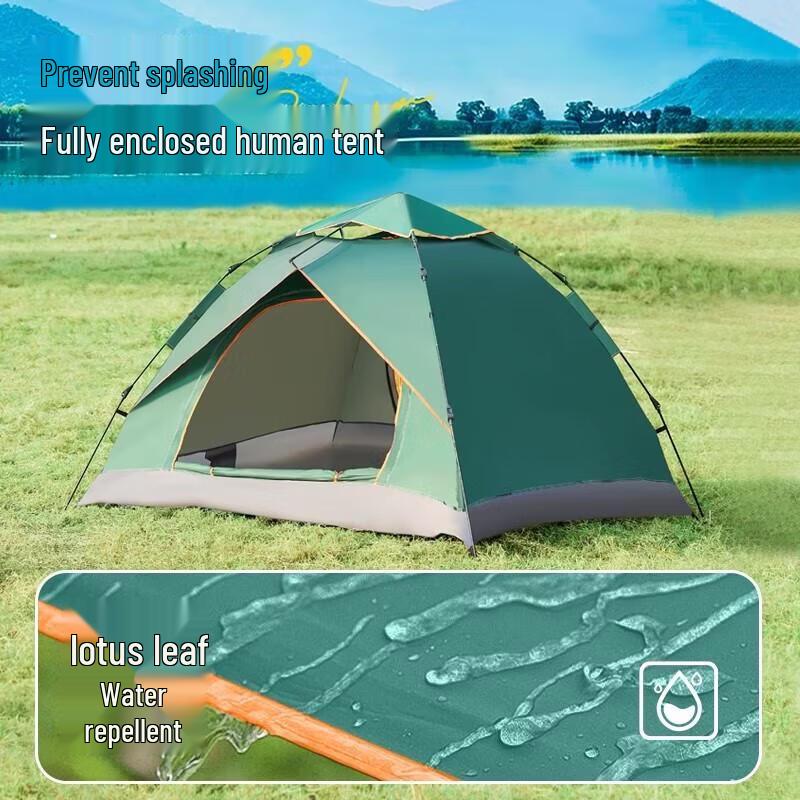 HANDUNYOU 3-4 Person Automatic Hexagonal Camping Tent