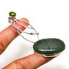 Ювелирный кулон ручной работы с нефритом и перидотом, посеребренный 925 пробы, 3,03 дюйма