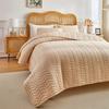 3pcs Set Quilted Bedspread, Solid Color Soft Breathable Bedsheet, 230*230cm+2pcs Pillowcase 51*66cm