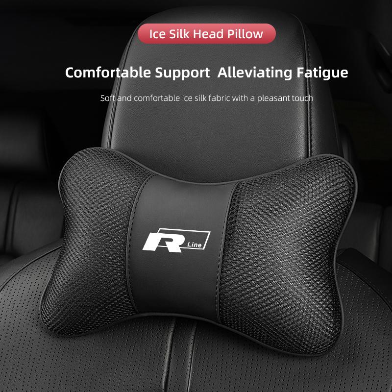 Car Seat Headrest Neck Pillow Interior For VW GTI Polo Golf Passat B6 Tiguan Arteon Touareg Taigo Caddy Jetta Beetle CC Hub Cap zj6