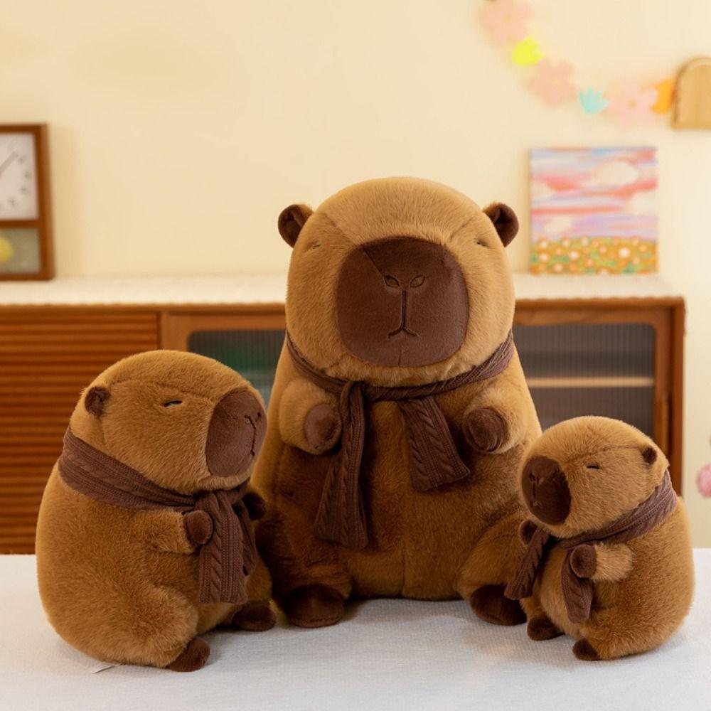 Removable Scarf Scarf Capybara Plush Doll PP Cotton Stuffed Capybara Doll Birthday Gifts