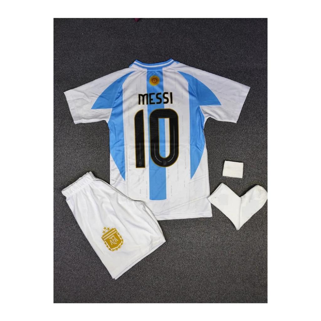 Комплект из 4 детских футболок с финалом чемпионата мира по футболу 2022 года Аргентины О Месси (носки Браслет с подарком)