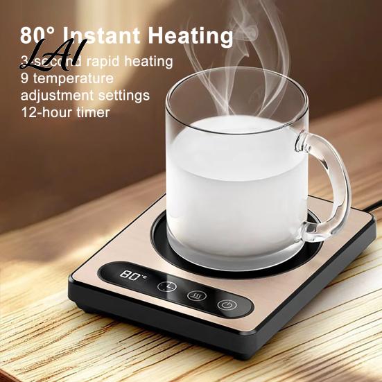 Electric Coffee Milk Warmer Mug Warmer 9 Temp Settings & 12H Timer Constant Heating Cup Office Desk Accessory Heater Touch Control Smart for Coffee,