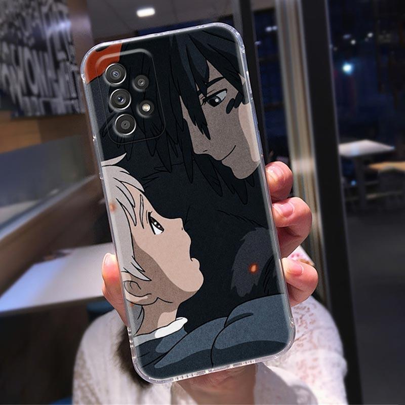 Прозрачный чехол для Samsung Galaxy A52 A51 A53 A72 A71 A73 A32 A31 A33 A22 A11, чехлы Хаяо Миядзаки, аниме «Ходячий замок Хаула»