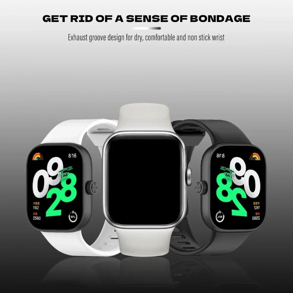 Soft Silicone Band For Redmi Watch 4 Strap Smart Watch Accessories For Xiaomi Mi Band 8 Wristband Watchband Sport Bracelet