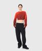 MARINE SERRE (W) Moon Logo Fleece Crop Sweatshirt Red Moon Faded Fleece Cropped Sweatshirt Rd10 Red