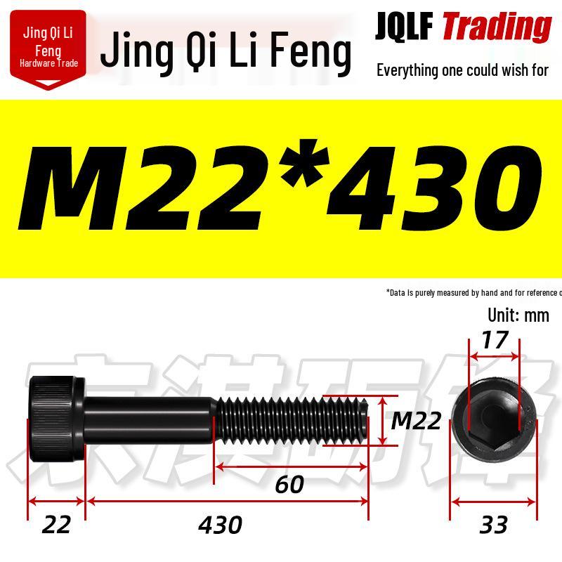 M20-M27 High Strength Blackened Hex Socket Head Cap Screw with Knurled Cylindrical Half Thread