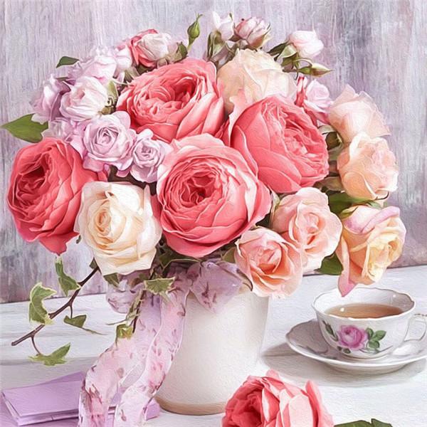 5D алмазная живопись пион горный хрусталь комплект распродажа Алмазная вышивка цветок вышивка крестиком мозаика ромашка рукоделие домашний декор