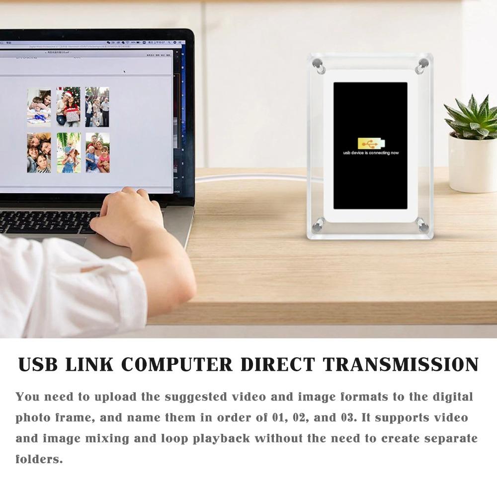 1200mAh Видеоплеер Акриловая Картина NFT Высококачественная Цифровая Фоторамка Настольный