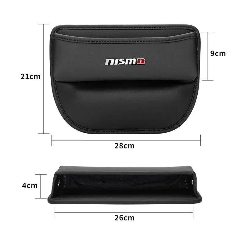 PU Leather Car Seat Side Storage Pocket Suede Gap Filler Organizer Box For Nissan Nismo Tiida Teana GTR Juke Note Versa Almera