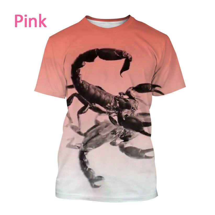 Летняя мужская футболка с 3d принтом «Скорпион», модная индивидуальная плотоядная футболка унисекс, повседневные топы с короткими рукавами и круглым вырезом в виде животных, уличная одежда