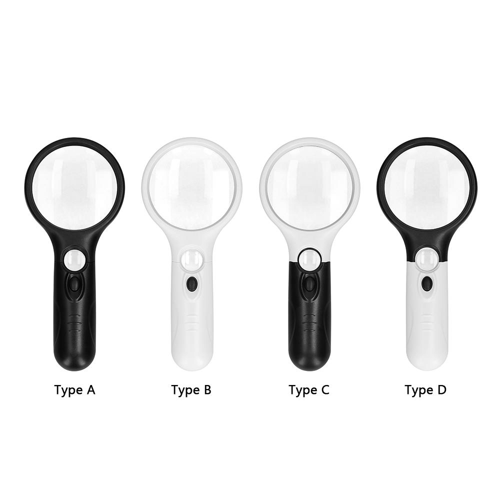 Увеличительное стекло с подсветкой Лупы 2,5X 45X с большим увеличением, светодиодная ручная подсветка