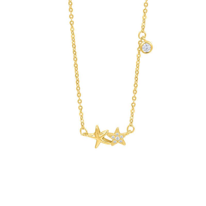 Commuter simple ins wind little starfish pendant 925 sterling silver necklace women's European and American fashion jewelry