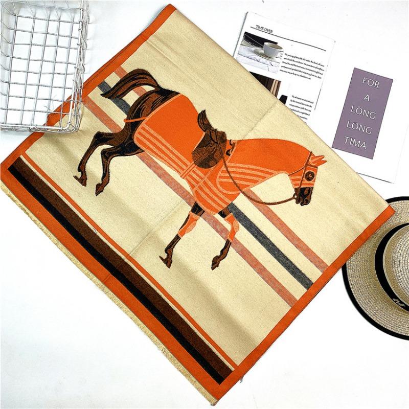 Осенний новый женский шарф из имитации кашемира, зимняя длинная жаккардовая лошадь, двухсторонний теплый и холодный платок