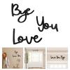 1 Set Love You Bye Wood Sign Black Wall Plaques Decors for Couples and Family Front Door Entryway Aesthetic Decoration