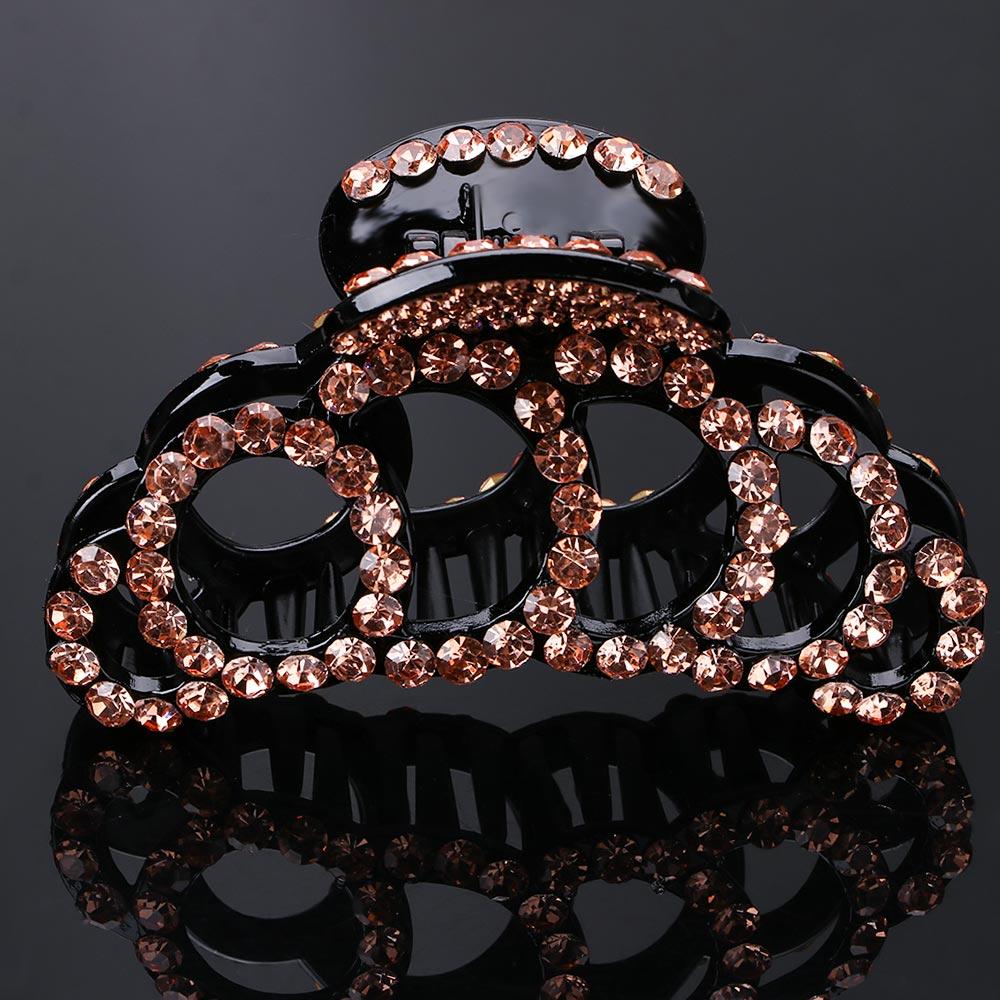 Fashion Korean Women New Rhinestone Crystal Acrylic Hair Clips Hair Claws Crab Clamp Banana Grips