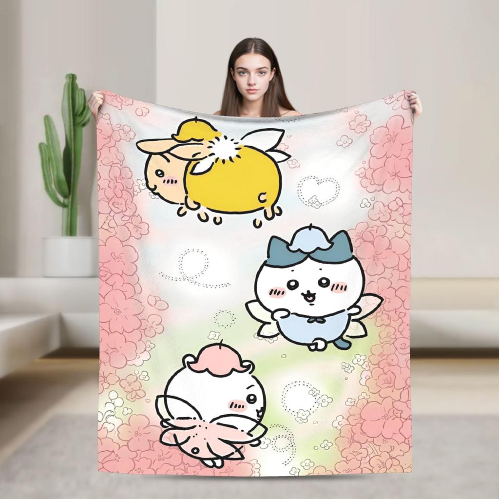 Милый Момонга C-Чиикава Мультяшный Фланелевый Плед с Принтом Многофункциональный Ультрамягкий Плед для Дома Спальни Коврик Кусок