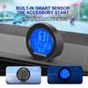 Solar Car Clocks Dashboard Thermometer Automotive Electronic Watch Led Digital DisplayTime with Back Luminous Car Accessories