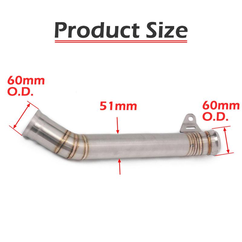 BDJ DUKE 690 Exhaust Pipe Motorcycle Slip-On Mid Pipe Exhaust Muffler Escape Pipe Middle Pipe For KTM DUKE690 2012-2017 2013