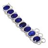 Sapphire(Simulated) Gemstone Handmade 925 Sterling Silver Bracelet 7-8" g8L48