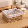 Woven Storage Basket Desktop Coffee Table Storage Box Snack Cosmetics Storage Basket Rattan Storage Box.