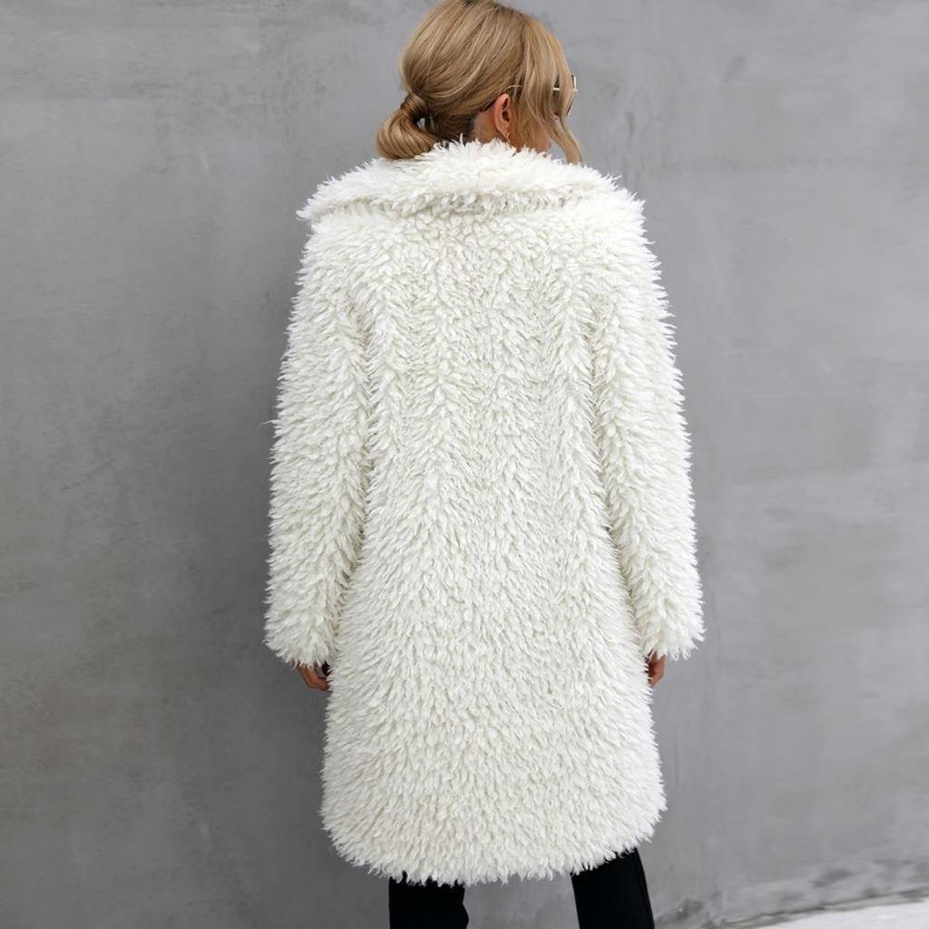 Factory Sell 2023 Spring Autumn Winter Long Faux Fur Coat Women Plush Jacket Ladies Wihite Fluffy Jacket Long Sleeve Fashion Outerwear
