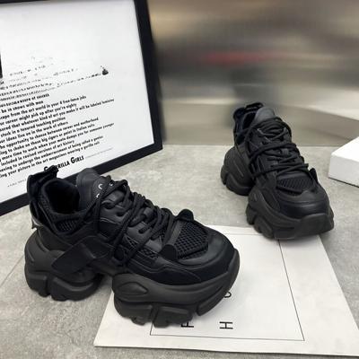 Летние новые легкие женские кроссовки Elevator Wild Trendy Mesh на шнуровке с толстой подошвой