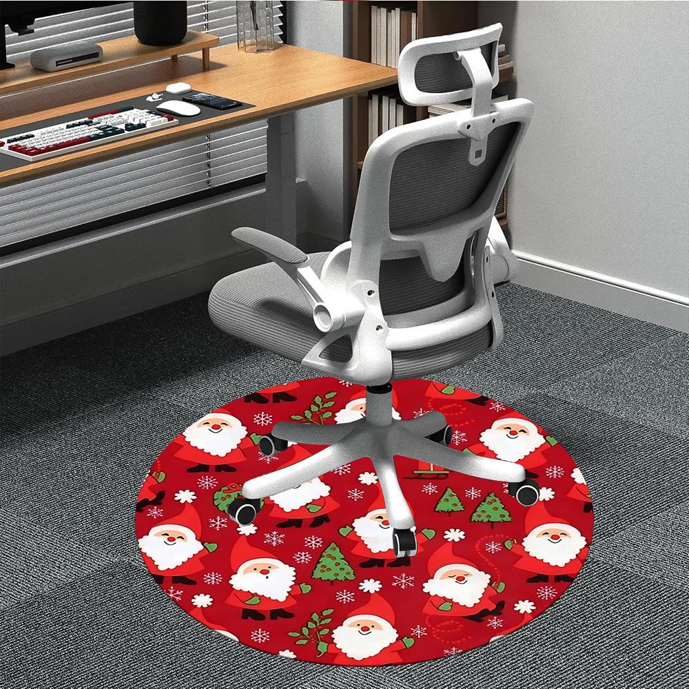 1pc Santa Claus Chair Carpet for Office, Round Non-Slip Durable Large Size Office Carpet, Suitable for Office, Beautiful Decoration
