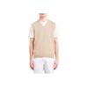 Polo Small Pony Logo Embroidered V-Neck Cotton Knit Vest Men Tops Beige 710742839-004