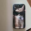 Cool Cat Relif Ins Shockproof Phone Case For Iphone 14promax 14 Pro Max Plus 13 11 12 Promax Protector Cartoon Cute Back Cover