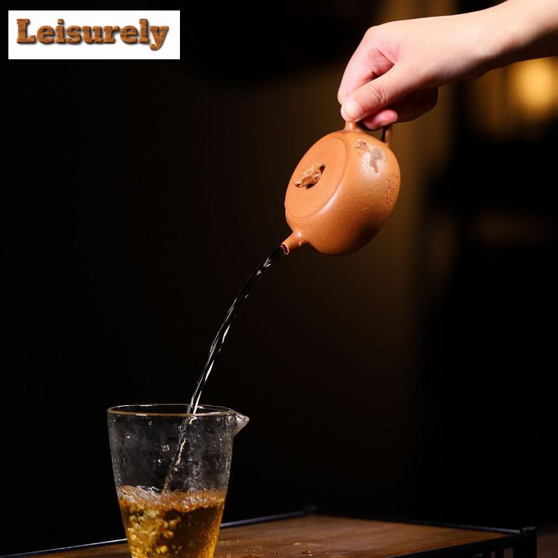 Чайники из фиолетовой глины Исин объемом 130 мл, ручной работы, горшок из камня озера Тайху, сырая руда, грязевой чайник для замачивания чая с фильтром, чайный сервиз Zisha