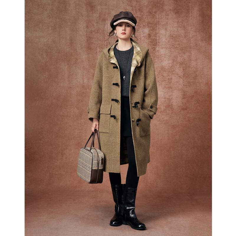 French-Style Reversible Wool-Blend Hooded Trench Coat