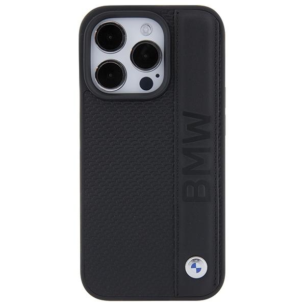 BMW BMHCP15X22RDPK iPhone 15 Pro Max 6.7" black/black hardcase Leather Textured & Stripe