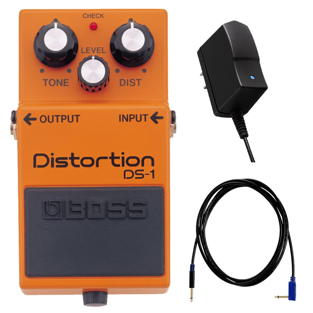 Подключите набор из 3 педалей гитарных эффектов BOSS DS-1 Distortion, адаптер питания PSA-100S2 и инструментальный кабель VOX VGS-30