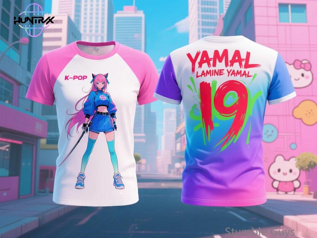 Повседневная мода Kpop Охотники на демонов Детская 3D мультяшная футболка с коротким рукавом Летняя для мальчиков и девочек Аниме футболка с коротким рукавом