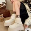 Warm Martin Boots Winter New Fleece Thickened Heightening Snow Boots Women's Muffin Thick Sole