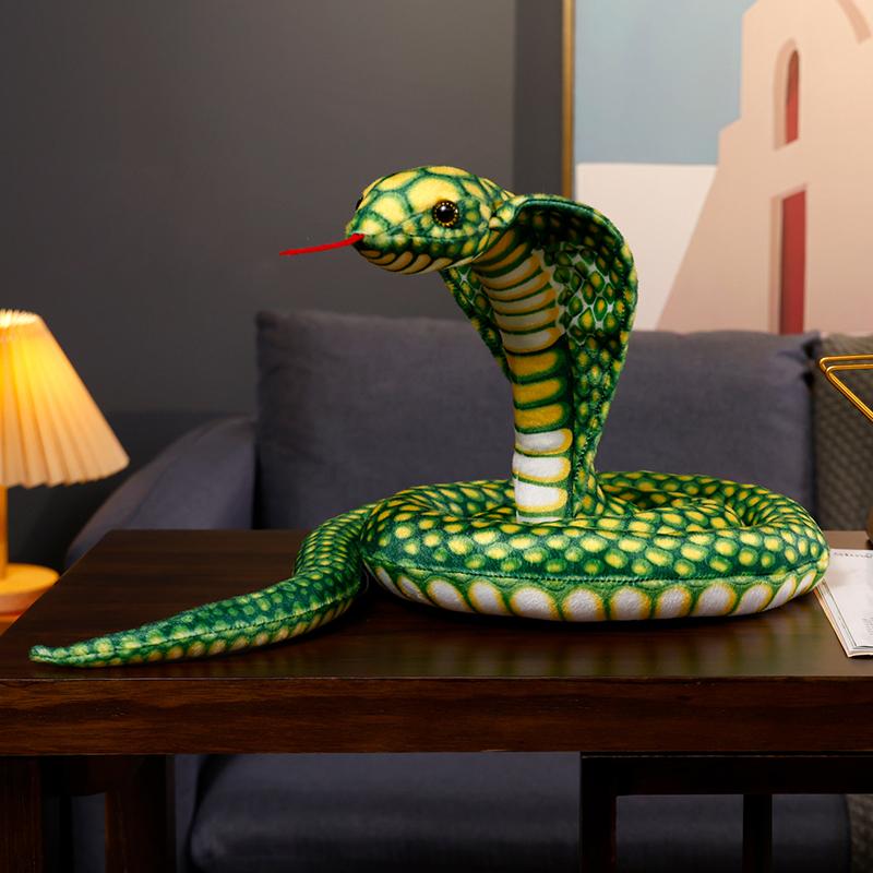 Realistic Cobra Plush Toy Stuffed Animal Doll Long Python Doll Mock Prop Plush Snake Toy Showdown Prop