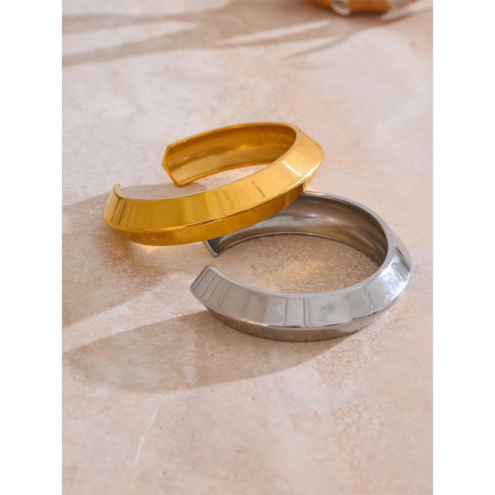 Eetit Браслет-манжета из нержавеющей стали с PVD-покрытием, гладкой полировкой, водонепроницаемый, модный, с шармом, высококачественный браслет для женщин