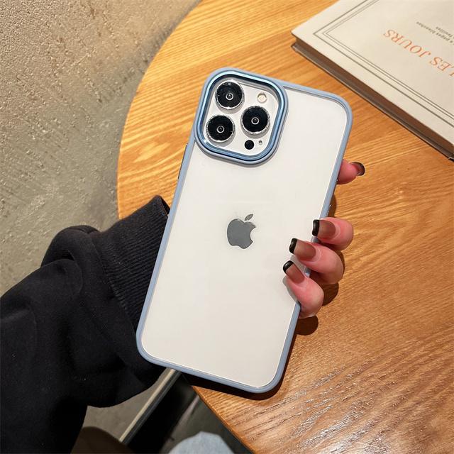 Чехлы для Iphone 13, прозрачная металлическая рамка для линз, противоударный чехол для телефона Iphone 12 13 Pro Max, модный цветной бампер, задняя крышка