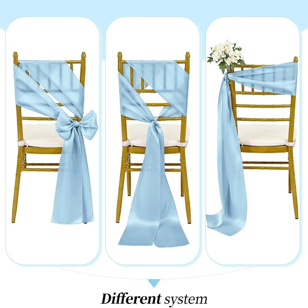 Elegant Design Satin Chair Sashes Butterfly Ties Chair Cover Decoration Festival Celebration