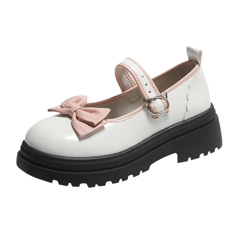 2025 новые маленькие кожаные туфли женские японские JK милые туфли принцессы для девочек с юбкой толстая подошва неглубокий носок маленькие одинарные туфли