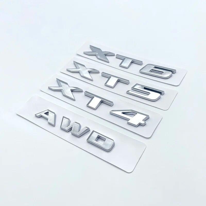 3D буквы и цифры эмблема для Cadillac XT4 XT5 XT6 XTS AWD крышка багажника автомобиля заводская табличка логотип наклейка хром глянцевый черный
