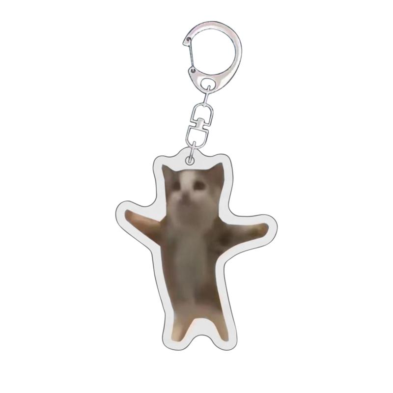 Брелок с подвеской «Счастливый банан» и котом, забавный ремешок из смолы, маленькая цепочка с звеньями, брелок с котом Максвелла, студенческий подарок, сумка, аксессуары, ремешок