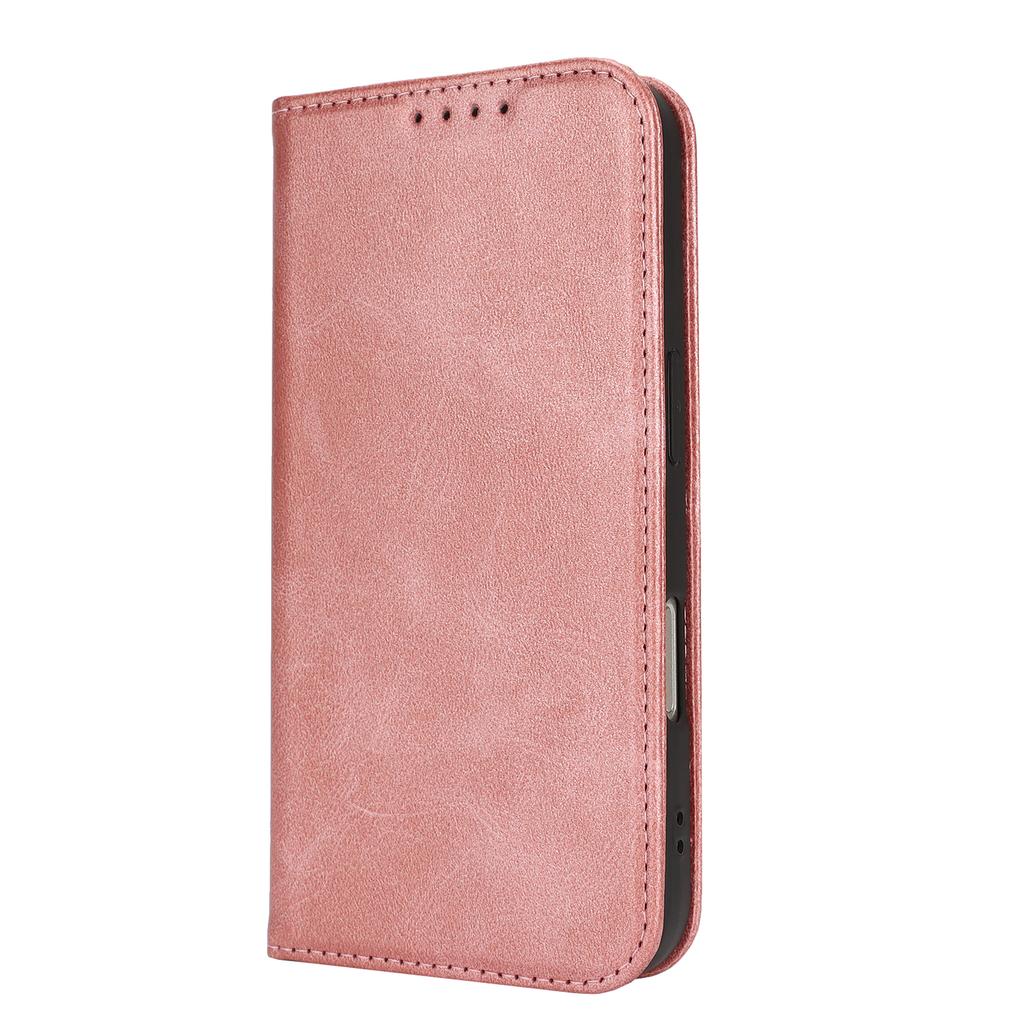 For iPhone 17 Case PU Leather Calf Textured Magnetic Closing Smart Phone Cover