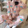 Women's Long-sleeve Sleepwear Spring and Autumn Casual Home Service Ladies Pajamas