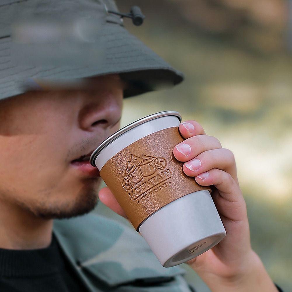 Cup Heat Insulation Cover Stainless Steel Cup Sleeve Cup Sleeve Leather Cup Cover Protective Cover