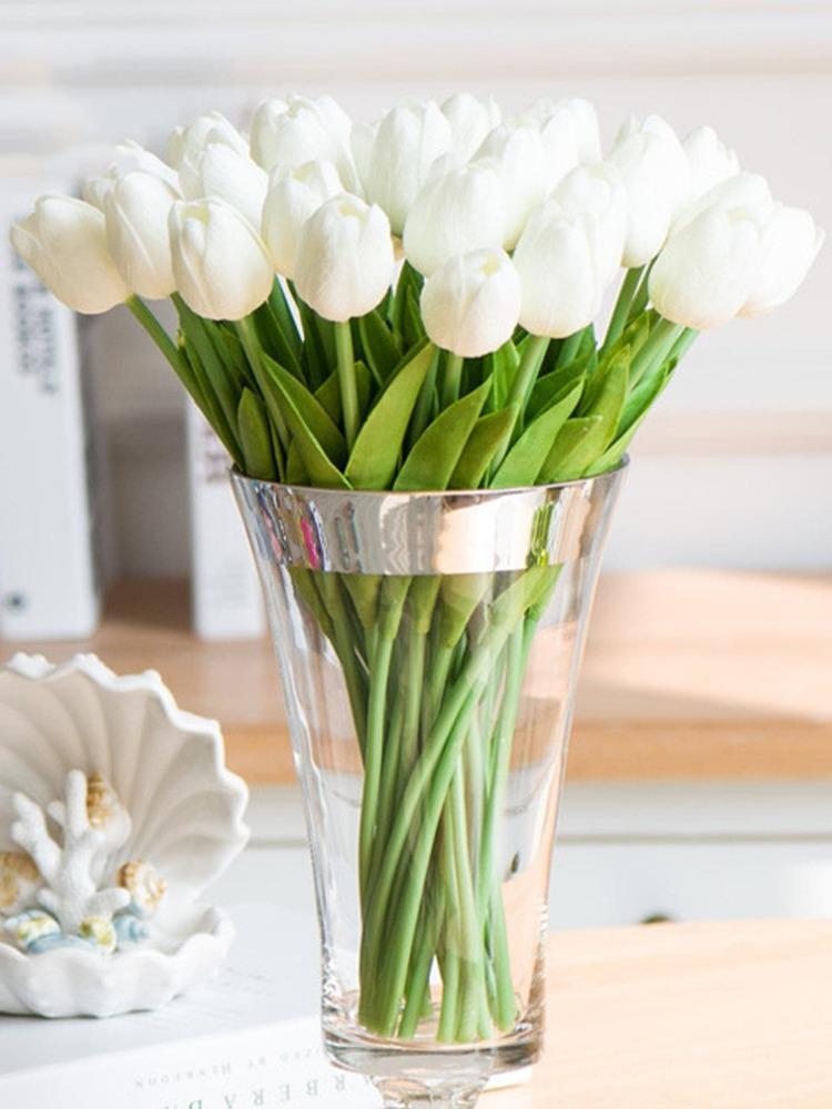 12 шт. искусственные тюльпаны Real Touch мягкие PU искусственные цветы искусственные цветы для дома, сада, спальни, вечеринки, свадьбы, подоконника, украшения двора