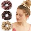 Fashion Luxury Women Silk Satin Scrunchies Solid Color Silk Elastic Hair Bands Ties Rubber Bands Sports Dancing Ponytail Holder